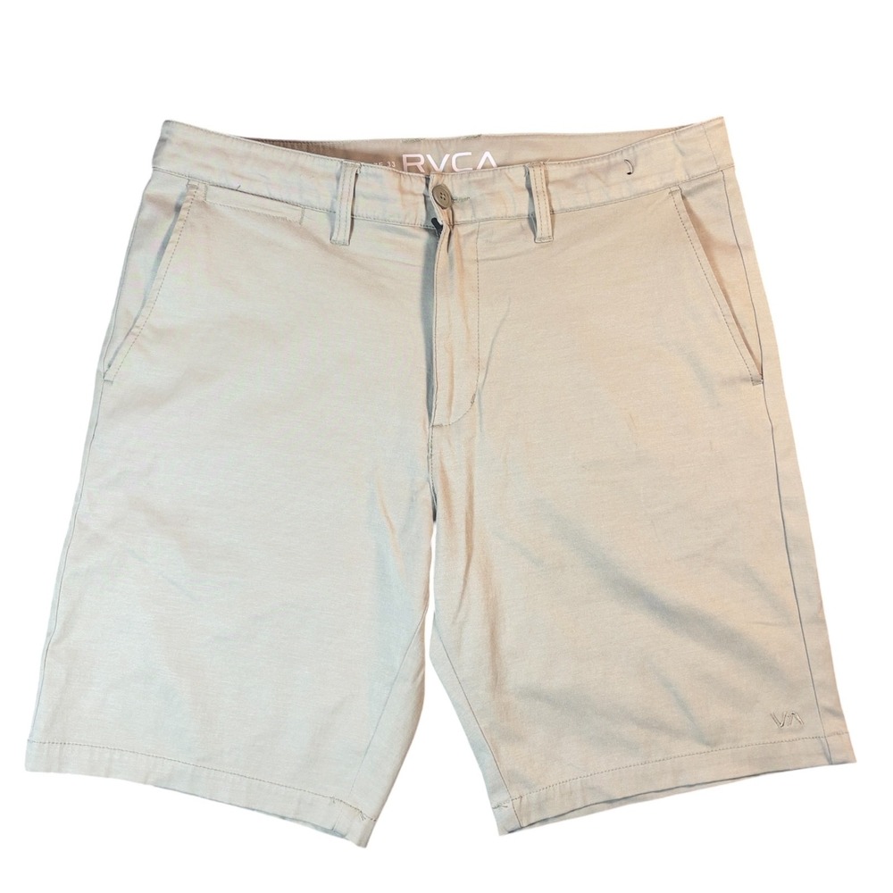 RVCA Mens Hybrid Walkshorts Tan Khaki Stretch Chino Shorts Size 33 Beach Summer